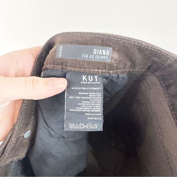 Kut From Kloth Brown Corduroy Skinny Pants Size 10 New - Picture 6 of 6